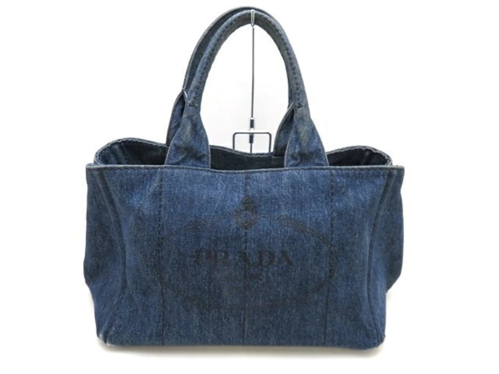 Prada Canapa Tote Bag Denim Blue